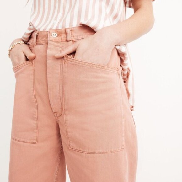 Madewell x As Ever Brancusi Pink Wide Leg High Waist Pants Size 25 - Picture 4 of 14